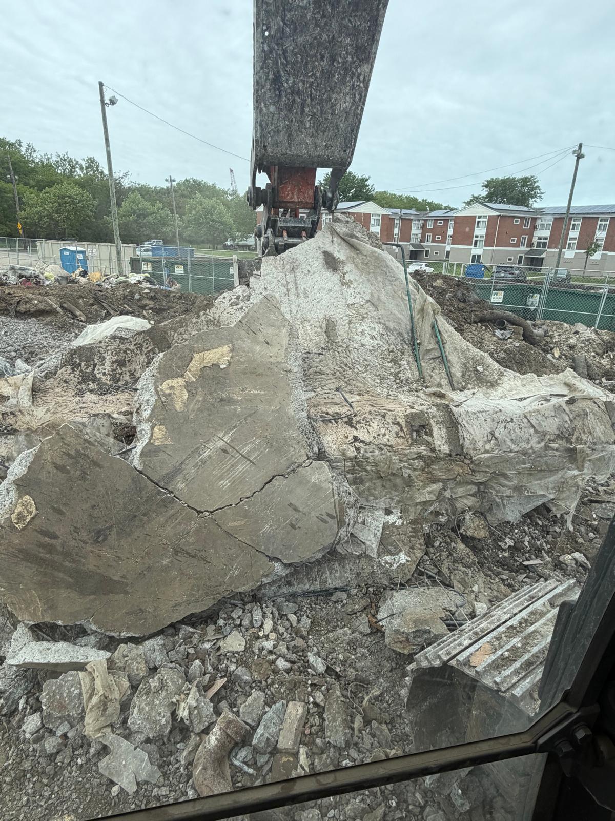 Residential demolition work in progress